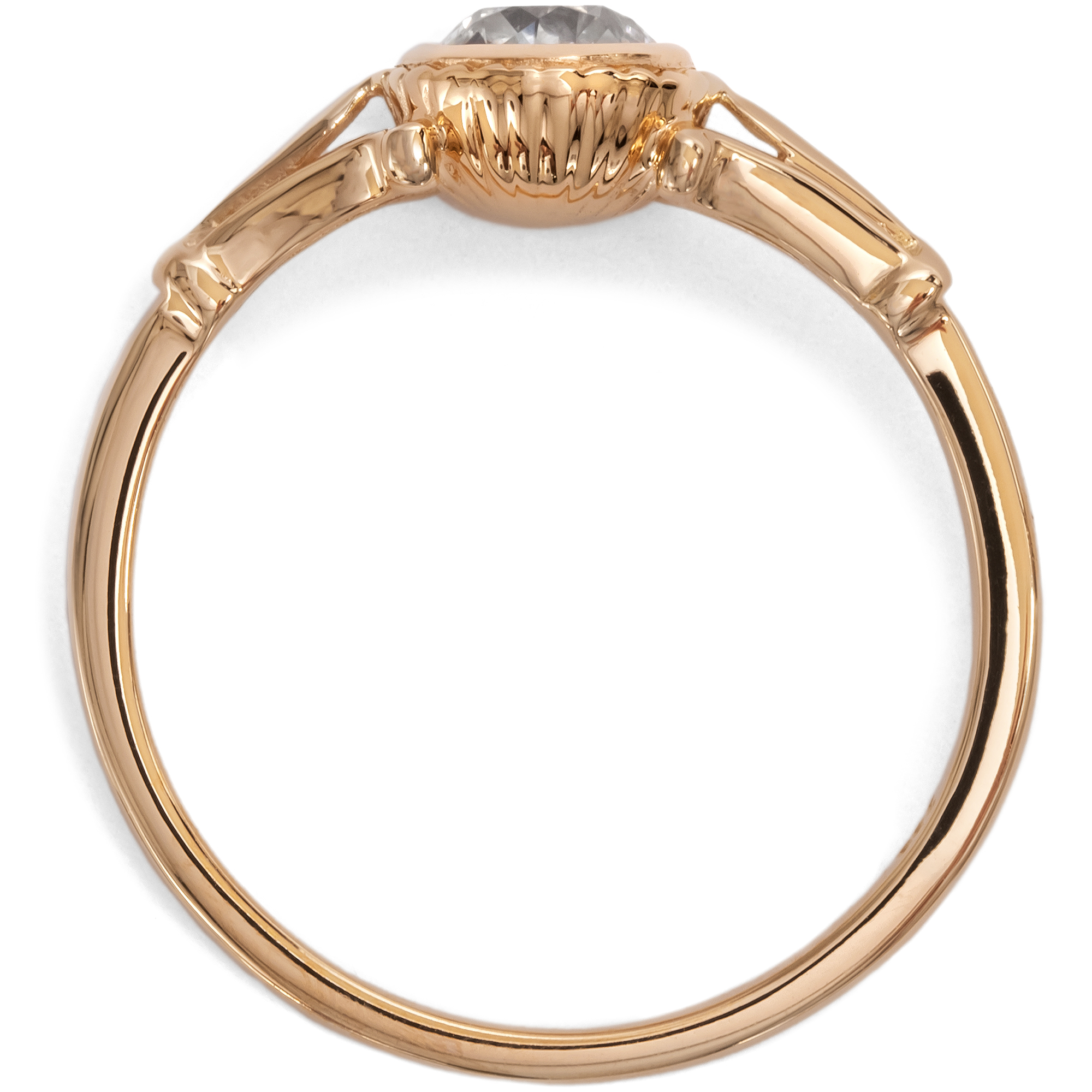 Romantischer Ring mit antikem „Old European Cut“ Diamant in Roségold, aus unserer Werkstatt Romantischer Ring mit antikem „Old European Cut“ Diamant in Roségold, aus unserer Werkstatt