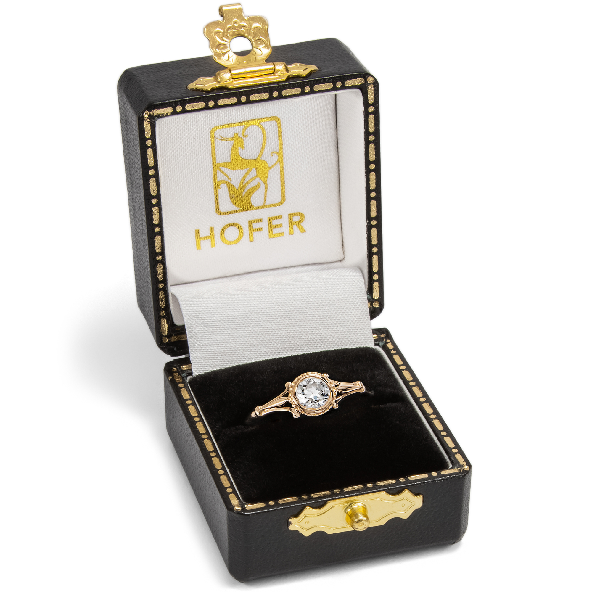Romantischer Ring mit antikem „Old European Cut“ Diamant in Roségold, aus unserer Werkstatt Romantischer Ring mit antikem „Old European Cut“ Diamant in Roségold, aus unserer Werkstatt