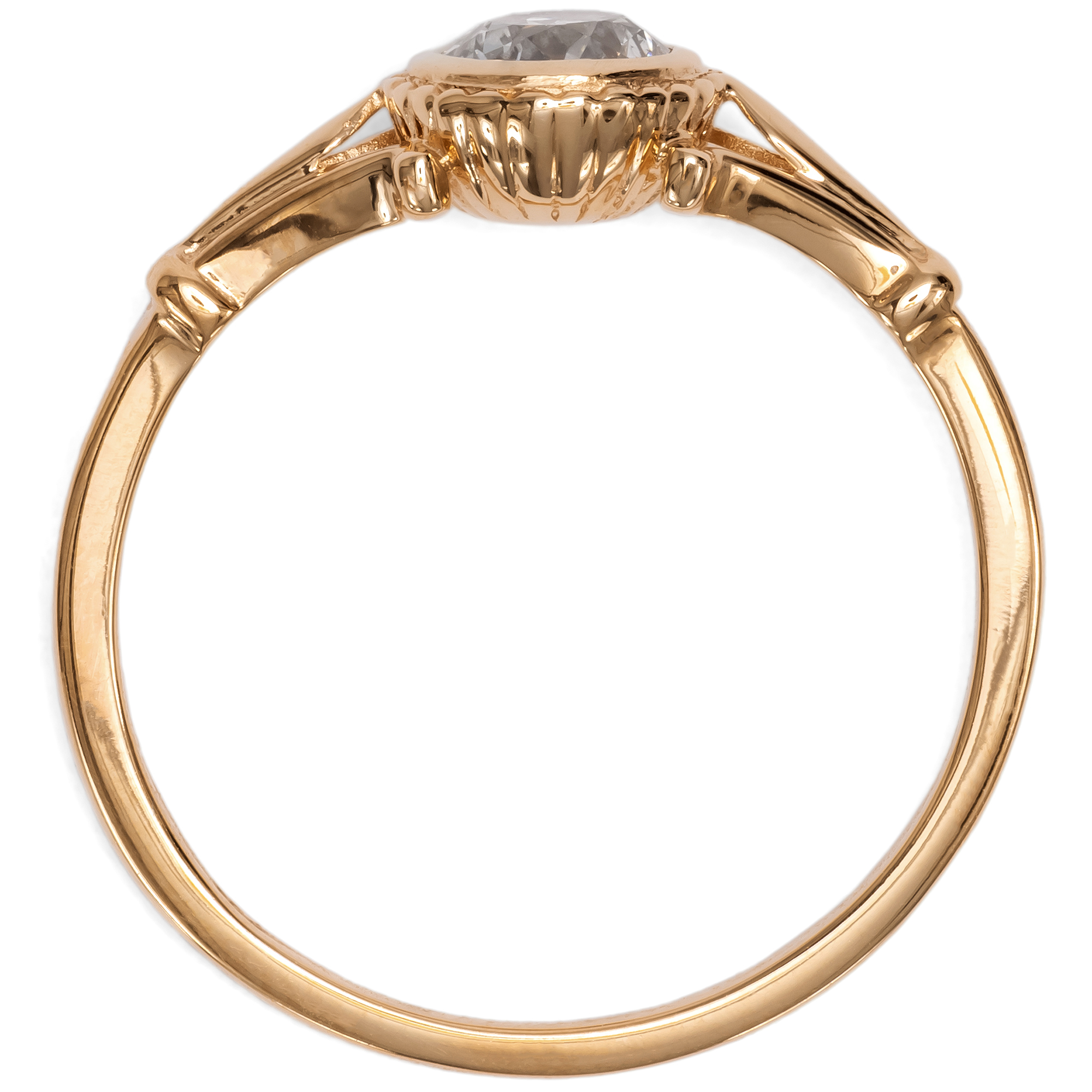Romantischer Ring mit antikem „Old European Cut“ Diamant in Roségold, aus unserer Werkstatt Romantischer Ring mit antikem „Old European Cut“ Diamant in Roségold, aus unserer Werkstatt