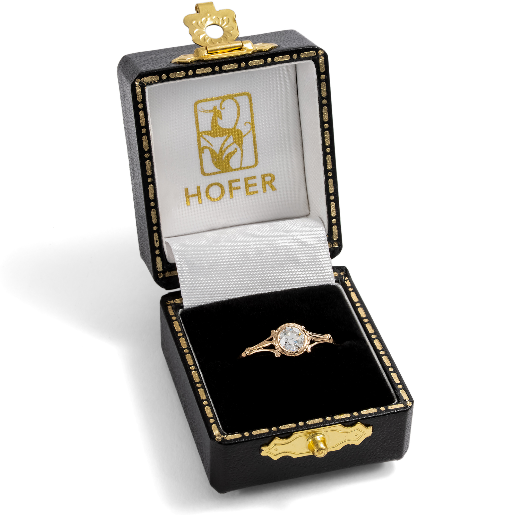 Romantischer Ring mit antikem „Old European Cut“ Diamant in Roségold, aus unserer Werkstatt Romantischer Ring mit antikem „Old European Cut“ Diamant in Roségold, aus unserer Werkstatt