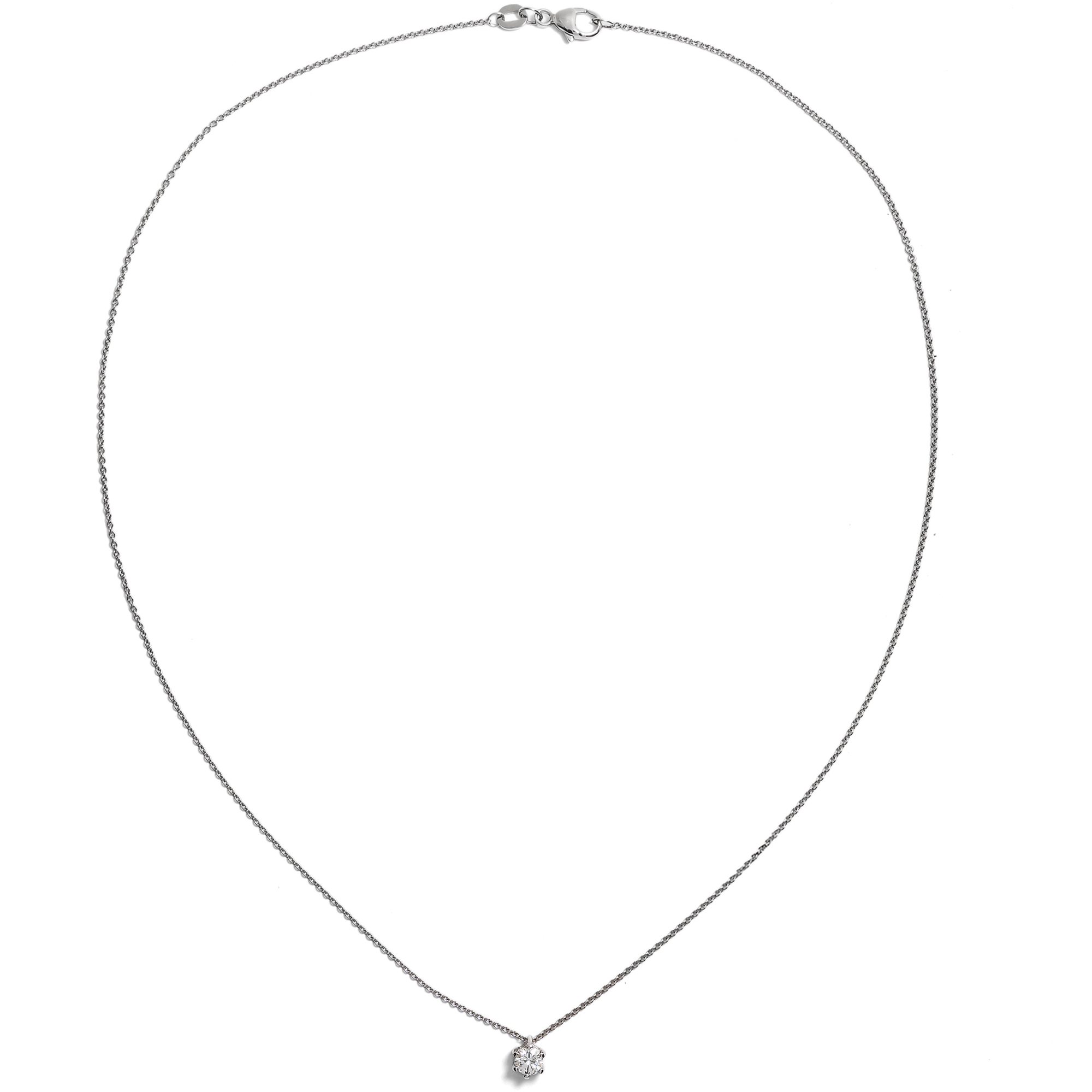 Zartes Collier mit 0,30 ct vintage Brillant in Platin, aus unserer Werkstatt Zartes Collier mit 0,30 ct vintage Brillant in Platin, aus unserer Werkstatt