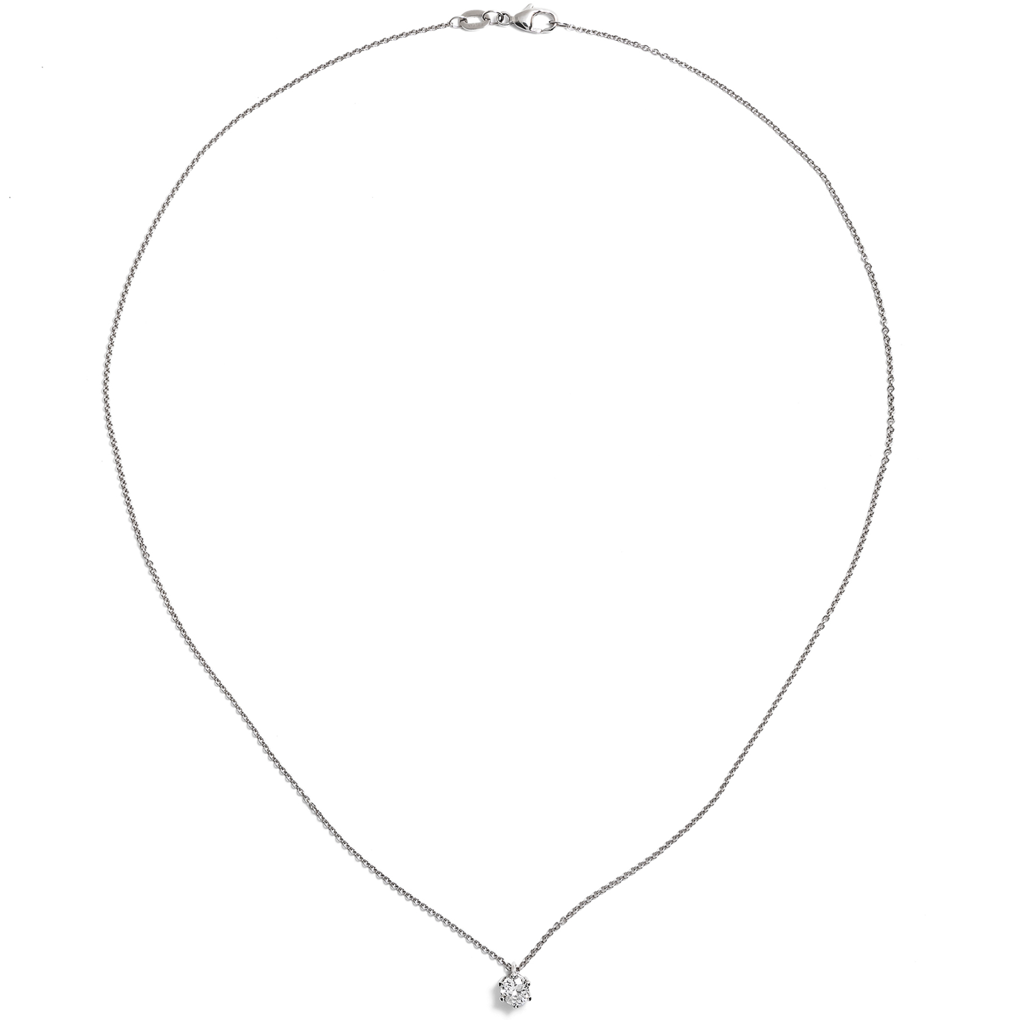 Zartes Collier mit 0,39 ct vintage Brillant in Platin, aus unserer Werkstatt Zartes Collier mit 0,39 ct vintage Brillant in Platin, aus unserer Werkstatt