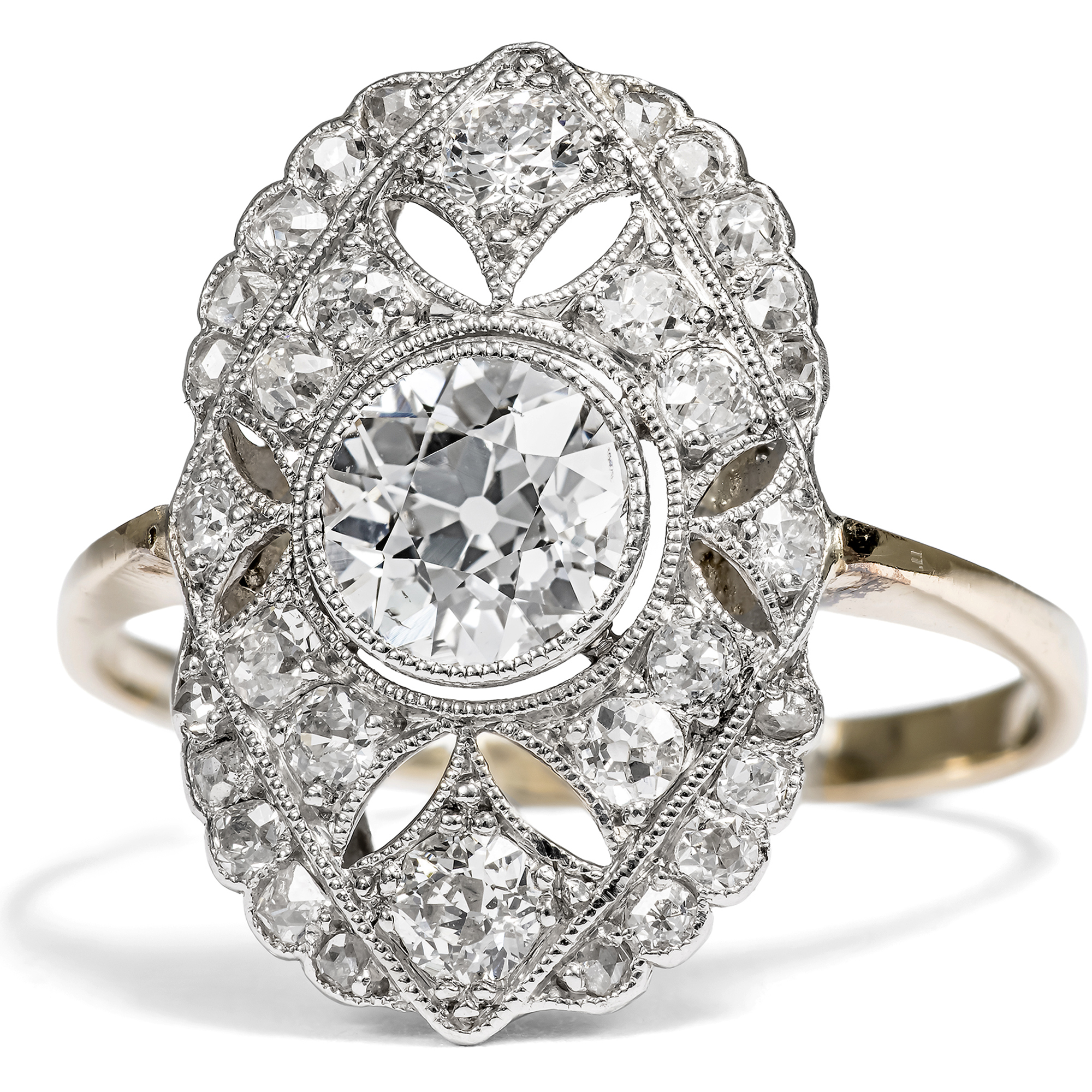 Eleganter Ring aus Weißgold und Platin mit 1,63 ct Diamanten, Wien um 1925 Eleganter Ring aus Weißgold und Platin mit 1,63 ct Diamanten, Wien um 1925