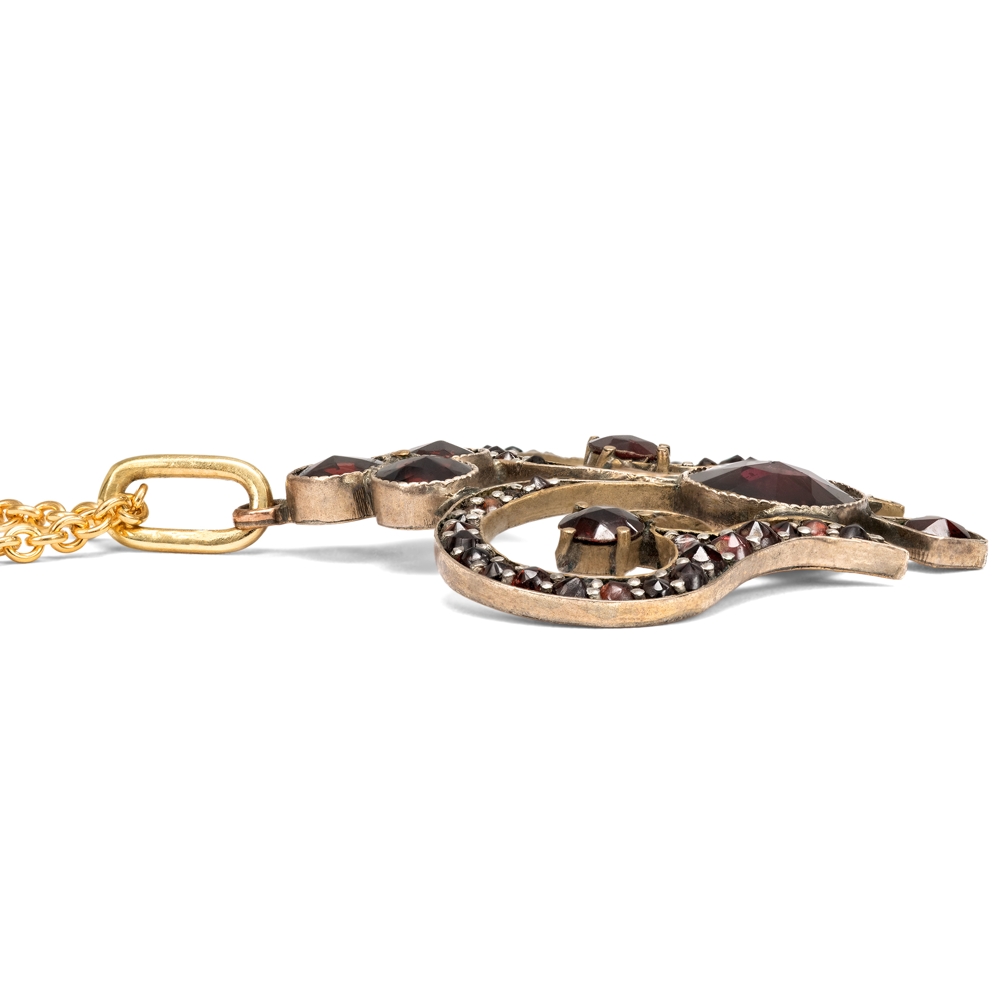 Antique Art Nouveau Pendant with Red Garnets, c. 1905 Antique Art Nouveau Pendant with Red Garnets, c. 1905